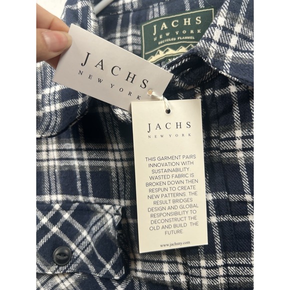 Jachs New‎ York Men's Navy Plaid Sherpa Lined Brushed Flannel Shirt Jacket XL - Picture 8 of 12